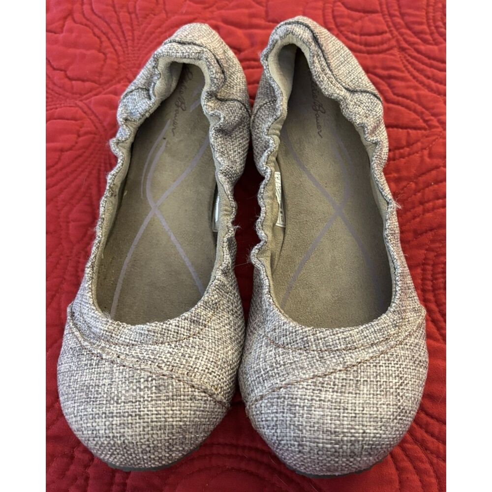 Eddie Bauer Ballet Flats Driving Shoes Tweed/Burlap in Oatmeal Size 7